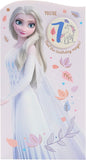 Disney 7th Birthday Card For Her/Girl With Envelope - Frozen Design With Elsa