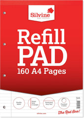 A4 Refill Pad - Ruled feint and margin, 160 pages of 75gsm paper.