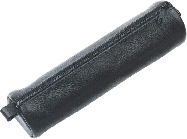 Juscha Alassio Pencil Case – Genuine Leather, Black, 21 x 6 cm