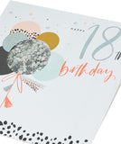 Neon Birthday Balloon Design 18th Birthday Card