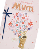 Boofle Birthday Card For Mum With Envelope - Cute Design And Large Bouquet Of Flowers, Multi, 737938-0-1