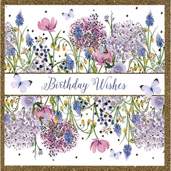 Pretty Ditsy Floral Band Happy Birthday Card