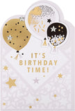 Hallmark Birthday Card - Die-Cut Metallic Balloons Design
