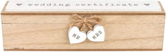 Love Story Wooden Wedding Day Marriage Certificate Holder Box with Hearts