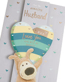 Boofle Holding Heart Above Head Husband Birthday Card