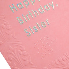 Contemporary Braille Patterned Sister Birthday Card