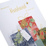 Hallmark Boxed Christmas Card for Husband - Traditional Wrapped Gifts Design