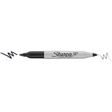 Sharpie Twin Tip Permanent Marker Pens - Black Ink - Pack of 3 - Fine & Ultra Fine Tips