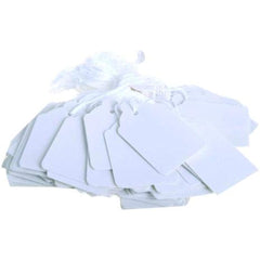 28 x 43mm White Strung 10 Tags