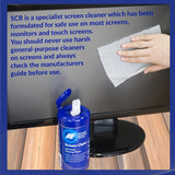 AF Anti Static Screen Cleaning Wipes - Pre-moistened cleaner for Computer, laptop, TV, Tablets, Keyboards, Phone and Other Delicate Surfaces - Tub of 100 SCR100T