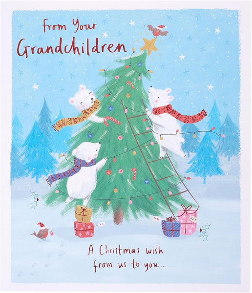 Cute Polar Bears & Tree Design from The Grandchildren Christmas Card