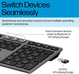HP 720 Multi-Device Rechargeable Wireless Keyboard and Mouse Combo
