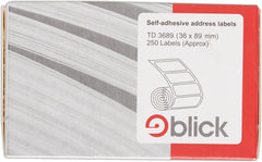 Blick White Typist Labels – Self Adhesive Stickers 36mm x 89mm, 250 Pack | Address Labels for Home, Office, School & Letters