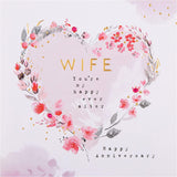 Contemporary Floral Heart Anniversary Card for Wife