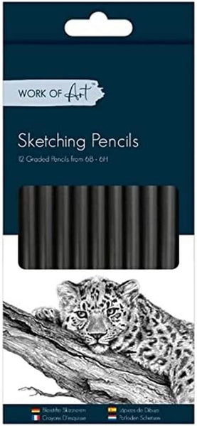 Tallon Sketching Pencils – Pack of 12 Graphite Drawing Pencils (Assorted Colours)