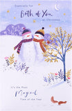 UK Greetings Christmas Card for Both of You - Snowcouple Design