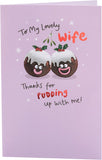 UK Greetings Christmas Card for Wife - Fun Puddings Design