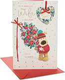 Boofle Holding Bouquet Wife Christmas Card