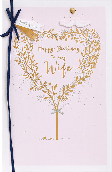 Heart Tree Wife Birthday Card