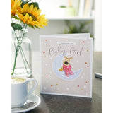 Boofle New Baby Girl Card for Friend/Couple - Cute Design