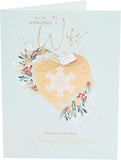 Christmas Card for Wife - Festive Gold Design