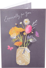 Flower in Jar Design Birthday Card