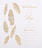 Sympathy Card "Loss of Son" with Foil Finish Feathers