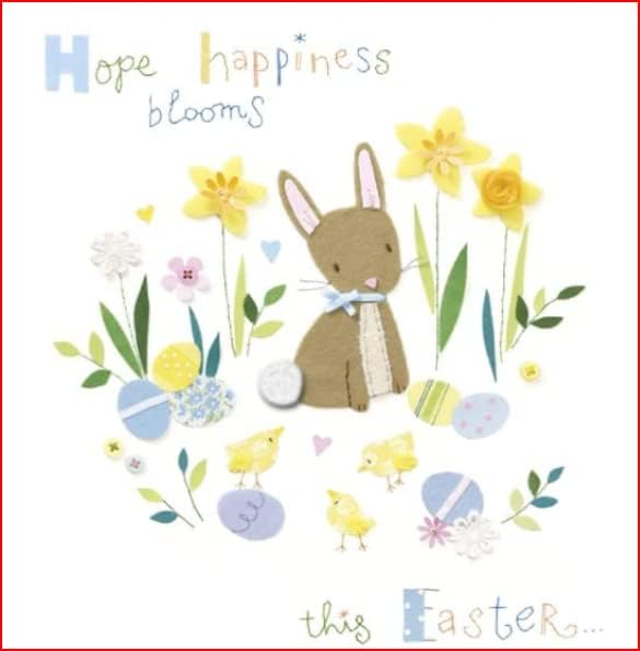 Happiness Blooms Embellished Happy Easter Greeting Card Easter Greetings Cards 658360