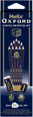 Helix Oxford HB Pencils x10 with Sharpener & Eraser | Back to School Stationery Set