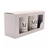 Amore Gift Set - 60 Years Of Mr Right/Mrs Always Right Ceramic Mugs