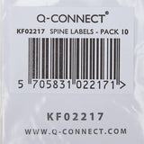 Q-Connect Lever Arch File Spine White 10 Labels (Pack of 9)