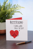 UK Greetings Valentine's Day Card For Boyfriend - Cute Smiley Heart Design