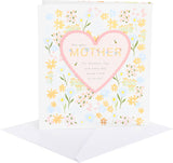 Mother's Day Card for Mother | Card for Mum, Grandma, Wife | Her, Girls, Women | Flowers and Heart Design | With Envelope