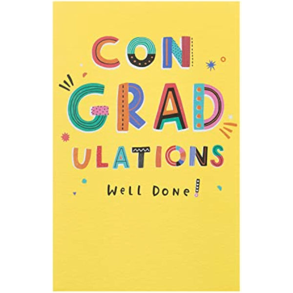 UK Greetings Graduation Card For Him/Her/Friend With Envelope - Yellow Design
