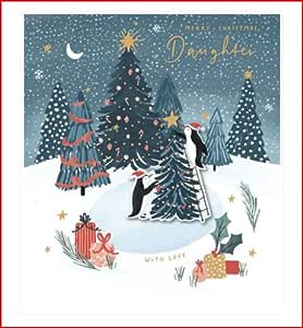 Daughter Christmas Card - Merry Christmas Daughter, with Love Christmas Card