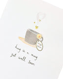 Get Well Soon Handmade Card Hug in a Mug