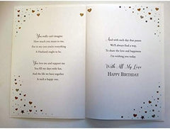 With Love To My Husband On Your Birthday Greeting Card With A lovely Verse