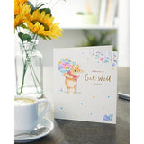 Disney Winnie The Pooh Flower Design Get Well Soon Card