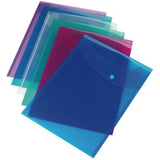 Rapesco 0698 Portrait Popper Wallet, A4+, Bright Transparent Colours, Pack of 5