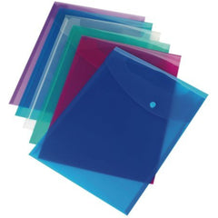 Rapesco 0698 Portrait Popper Wallet, A4+, Bright Transparent Colours, Pack of 5