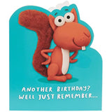 UK Greetings Birthday Card For Him/Her/Friend With Envelope - Funny Squirrel Design