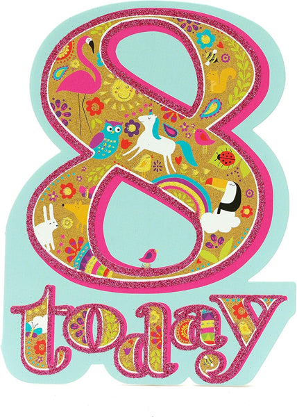 Age 8 Today Unicorn Birthday Card