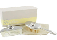 Bambino Baby Christening Gifts. Baby's Brush & Comb Set with Rocking Horse Icon