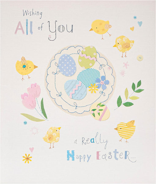 Cute Easter Card - To All of You Easter Card - Cute Easter Card with Chicks, Multi, 159x184mm