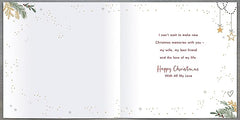 Gorgeous Wife Luxury Baubles Embellished Christmas Card