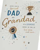 UK Greetings Father's Day Card for Dad/Grandad - Blue & Gold Design