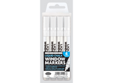 White Liquid Chalk Markers – Pack of 4 Window & Glass Pens for Bold Writing