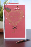 UK Greetings Valentine's Day Card For Husband - Gold Heart Tree Design