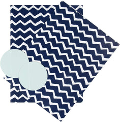 Hallmark Any Occasion Wrapping Paper & Tags Blue and White Zig-Zag Design - 2 Sheets