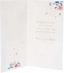 UK Greetings Christmas Card for Friends - Stockings & Heart Design
